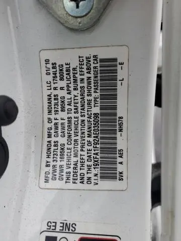 2010 HONDA CIVIC EXL