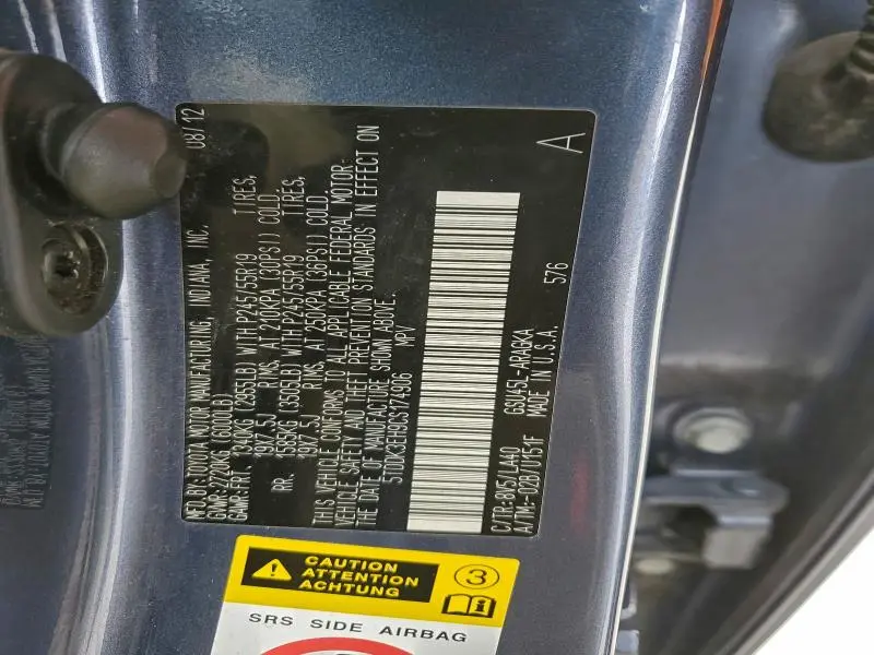 2012 TOYOTA HIGHLANDER LIMITED  