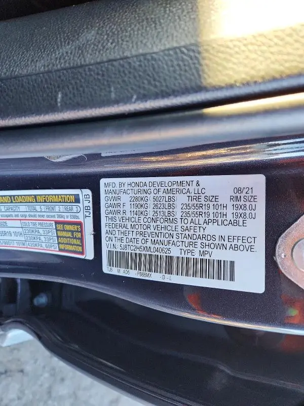 2021 ACURA RDX TECHNOLOGY  