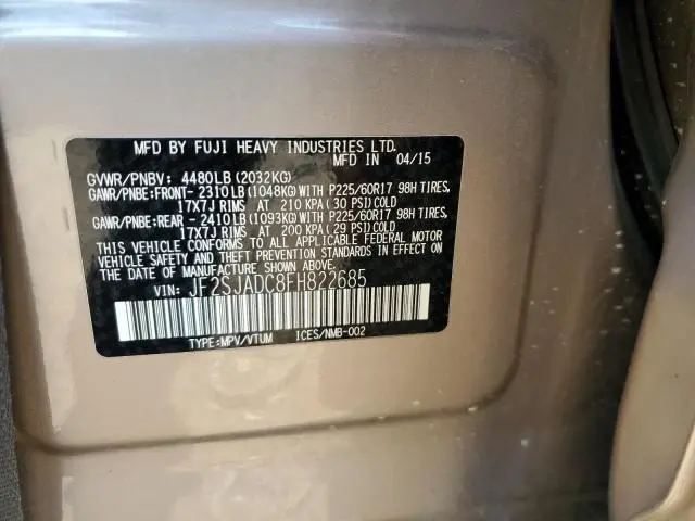 2015 SUBARU FORESTER 2.5I PREMIUM