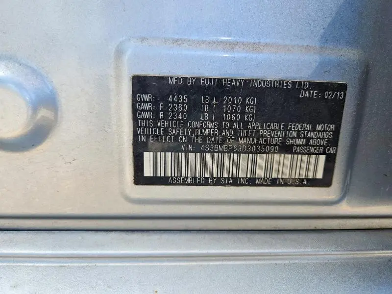2013 SUBARU LEGACY 2.5I LIMITED  