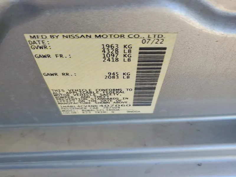 2022 NISSAN ALTIMA SR  