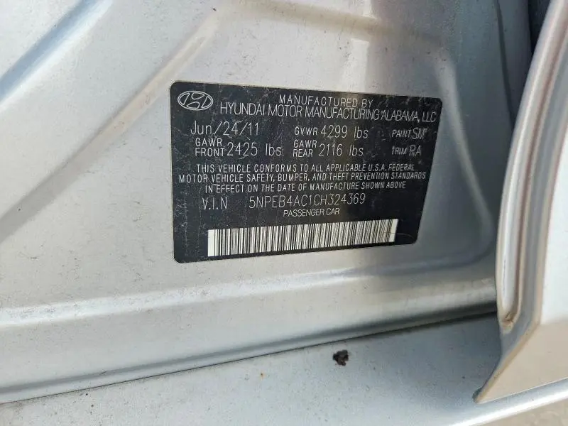 2012 HYUNDAI SONATA GLS  