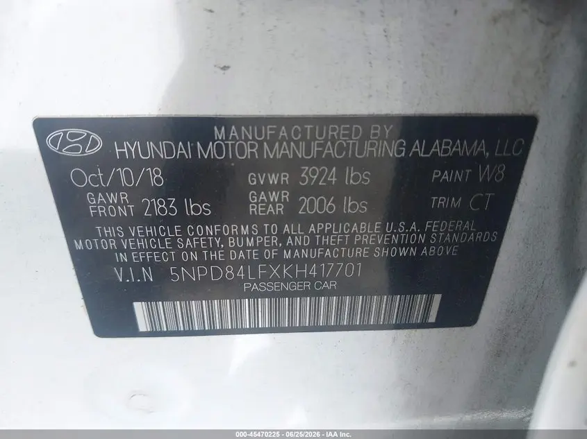 2019 HYUNDAI ELANTRA SEL