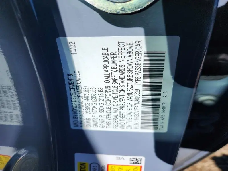 2022 HONDA ACCORD SPORT SE  