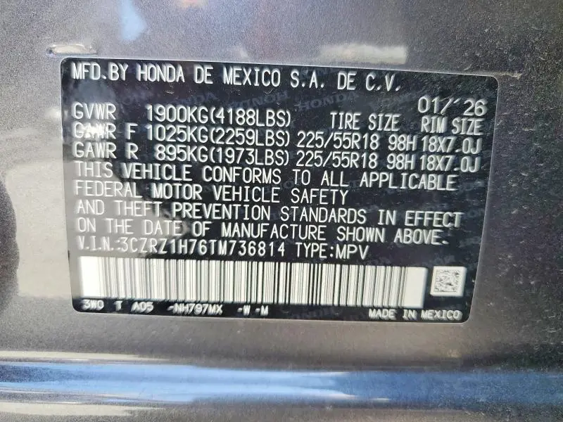 2026 HONDA HR-V EXL  