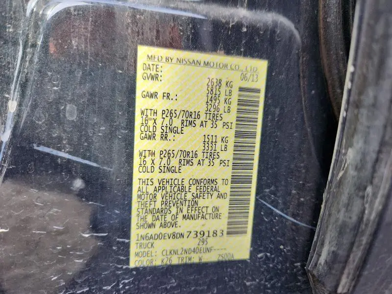 2013 NISSAN FRONTIER S  