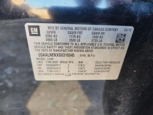 2016 GMC TERRAIN SLE  