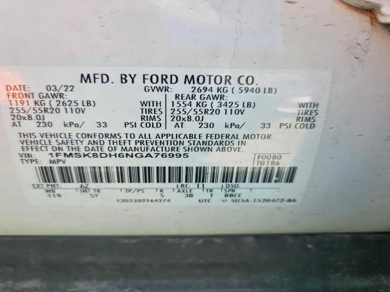 2022 FORD EXPLORER XLT  