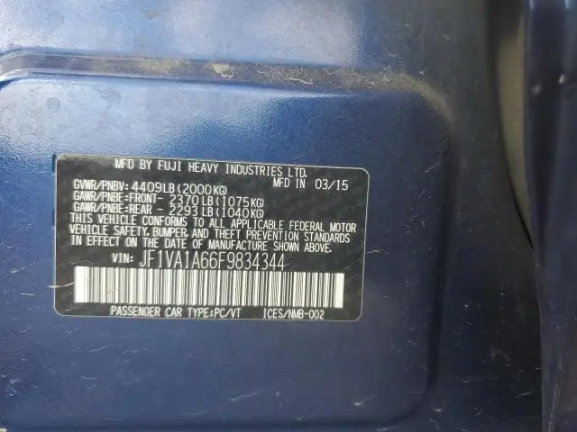 2015 SUBARU WRX   