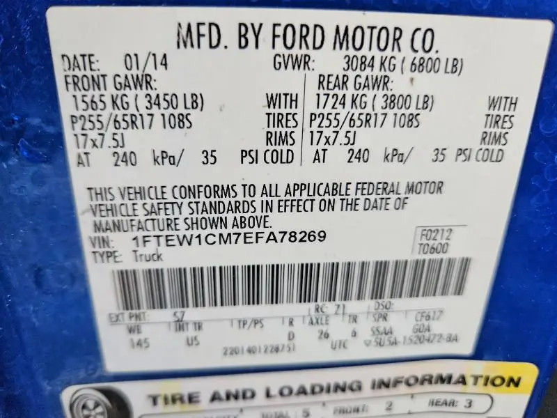 2014 FORD F150 SUPERCREW  