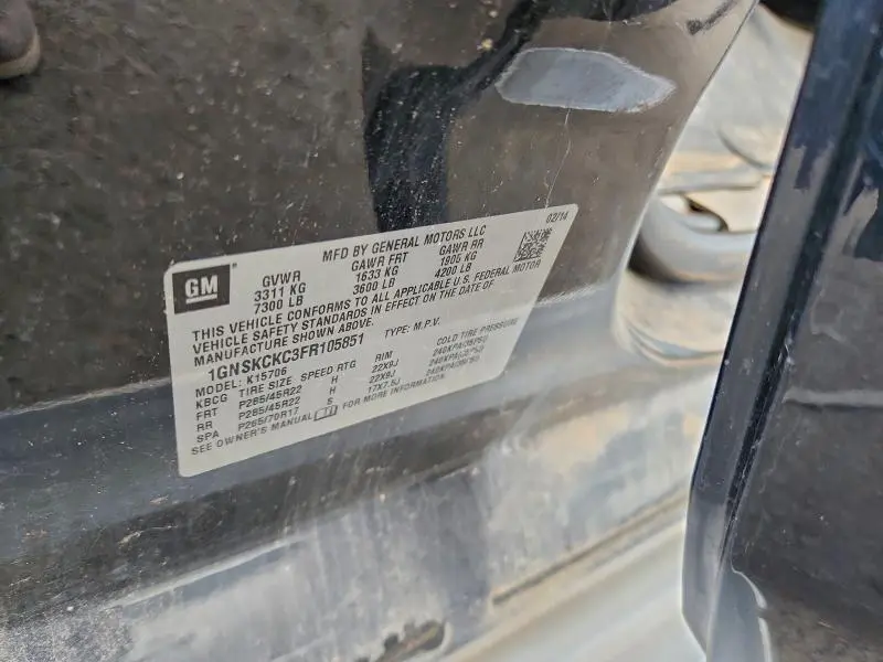 2015 CHEVROLET TAHOE K1500 LTZ  