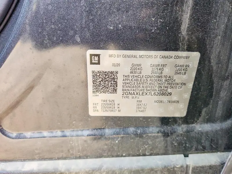 2020 CHEVROLET EQUINOX LT  