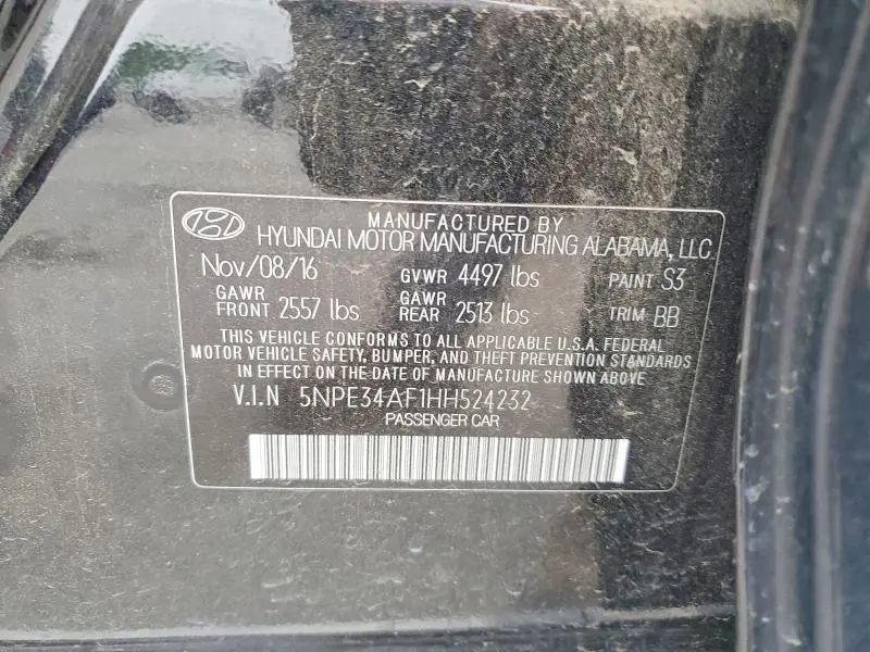 2017 HYUNDAI SONATA SPORT  