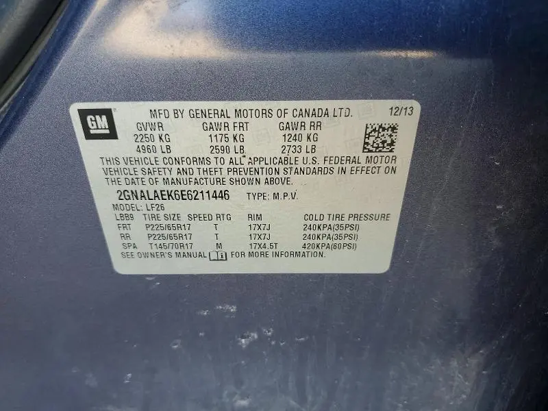2014 CHEVROLET EQUINOX LS  
