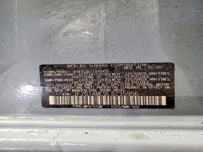 2020 SUBARU CROSSTREK LIMITED  