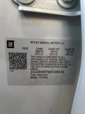 2019 CHEVROLET MALIBU LT  