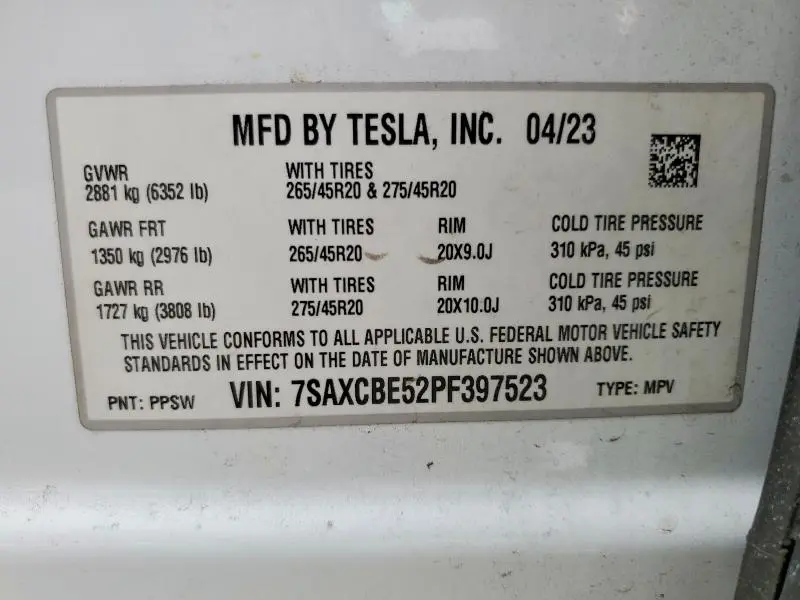 2023 TESLA MODEL X   