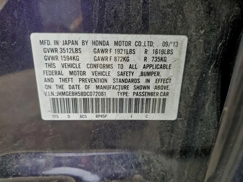 2013 HONDA FIT SPORT  