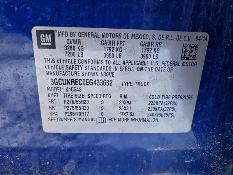 2014 CHEVROLET SILVERADO K1500 LT  