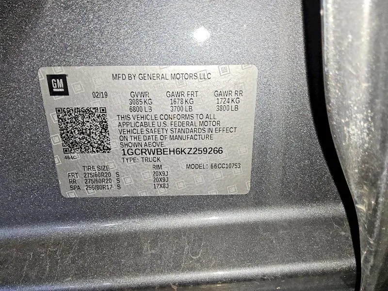 2019 CHEVROLET SILVERADO C1500 CUSTOM  