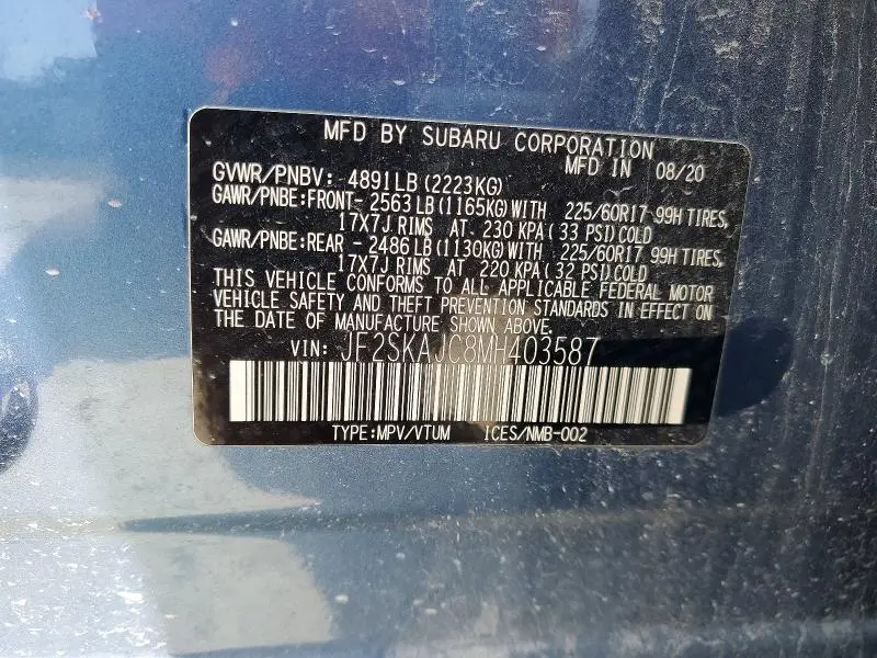 2021 SUBARU FORESTER PREMIUM  