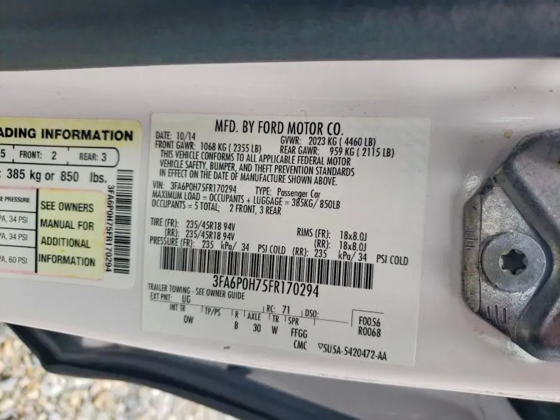 2015 FORD FUSION SE  