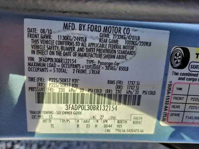 2011 FORD FUSION HYBRID  