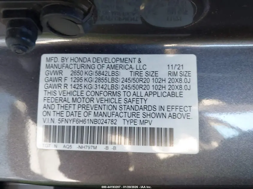 2022 HONDA PILOT TOURING 7-PASSENGER