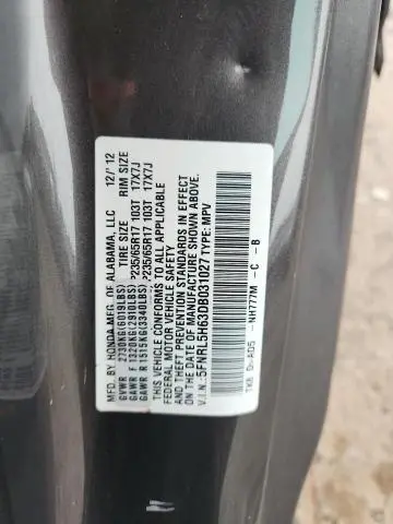 2013 HONDA ODYSSEY EXL  