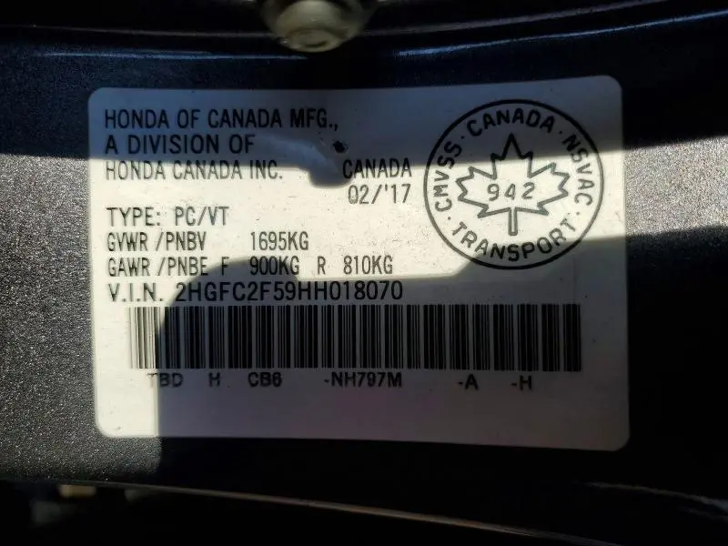 2017 HONDA CIVIC LX  