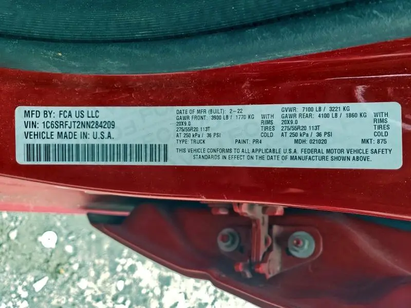 2022 RAM 1500 LARAMIE  