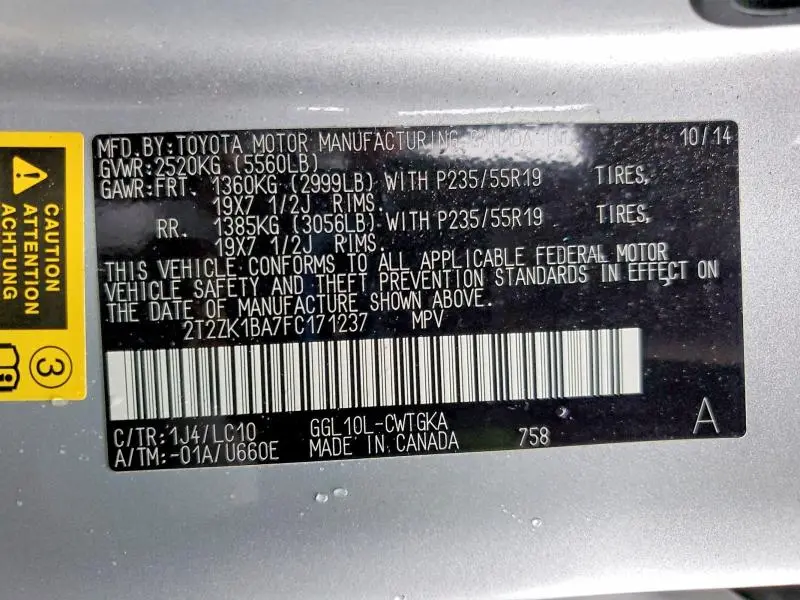 2015 LEXUS RX 350 BASE  
