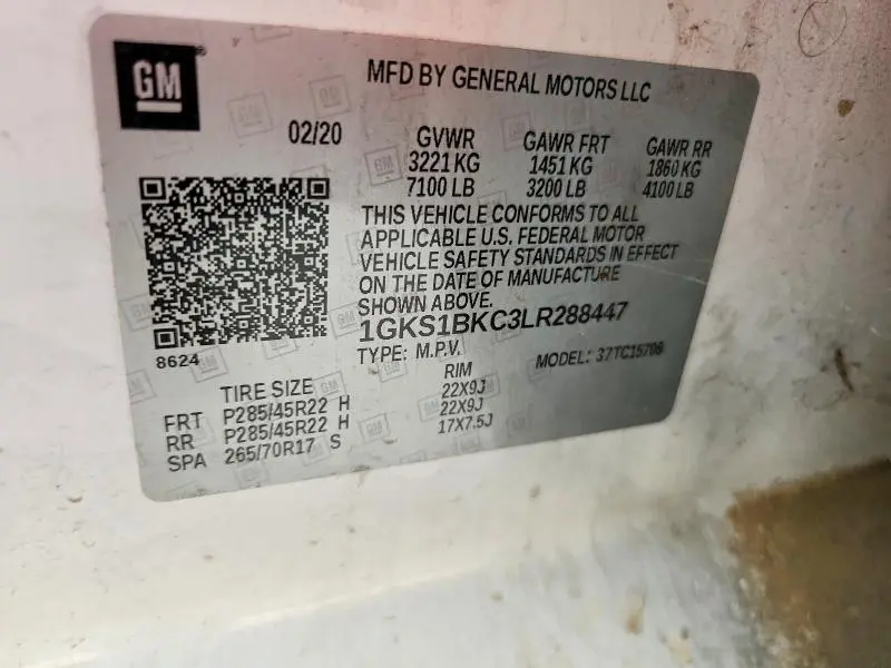 2020 GMC YUKON SLT  