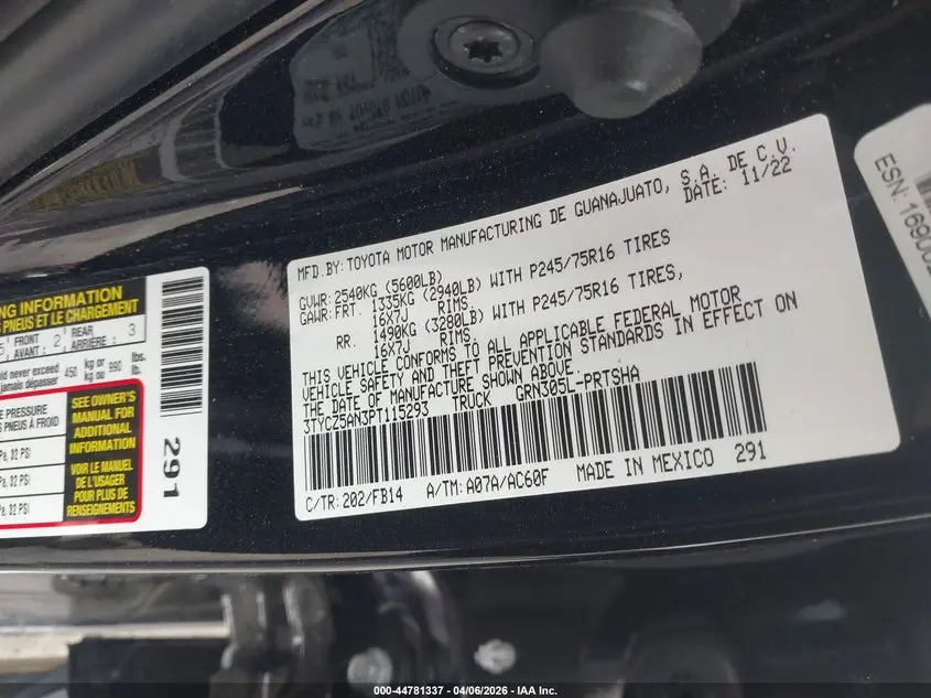2023 TOYOTA TACOMA SR V6