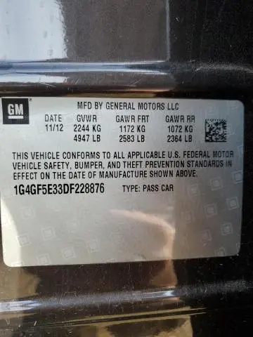 2013 BUICK LACROSSE PREMIUM  