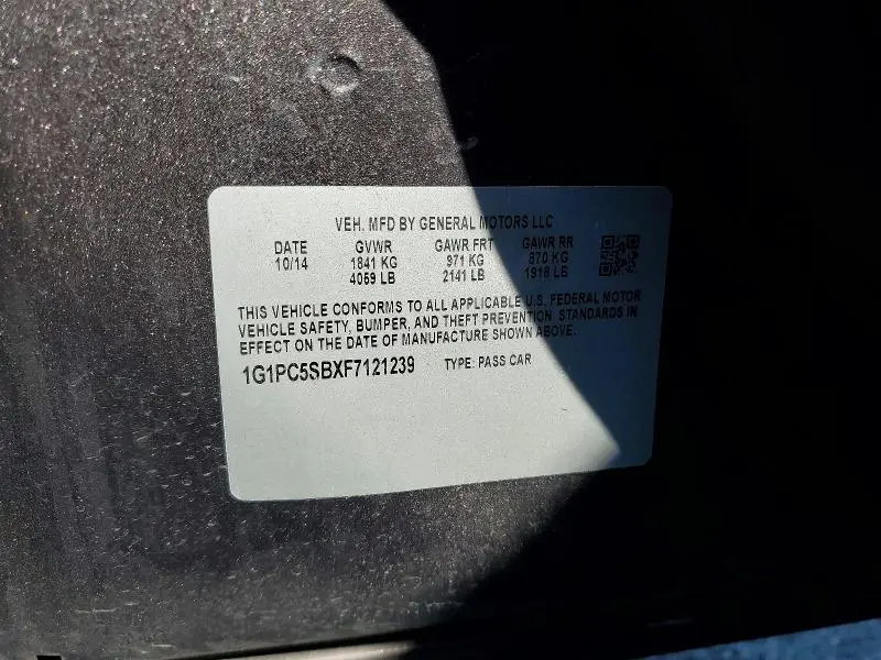 2015 CHEVROLET CRUZE LT  
