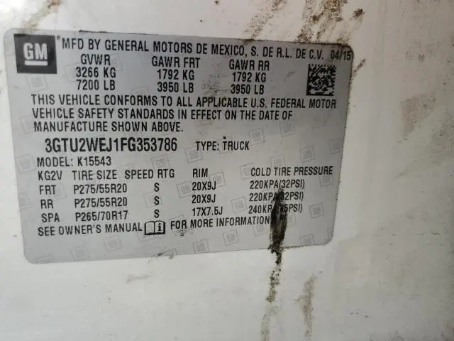 2015 GMC SIERRA K1500 DENALI  