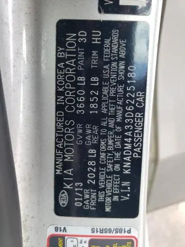 2013 KIA RIO LX  