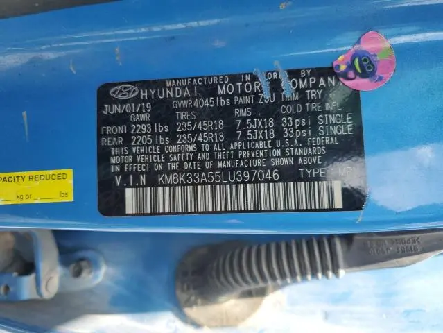 2020 HYUNDAI KONA LIMITED  