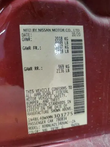 2021 NISSAN ALTIMA SV  