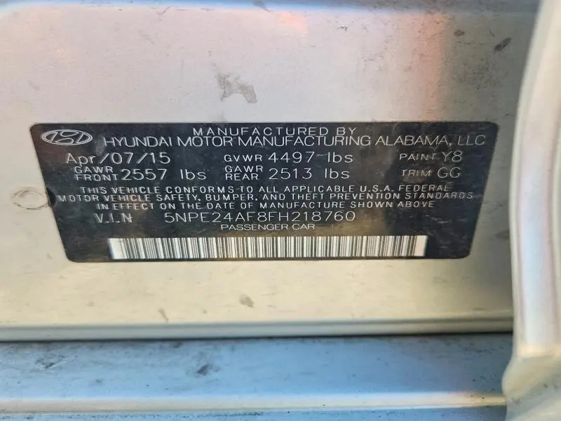 2015 HYUNDAI SONATA SE  