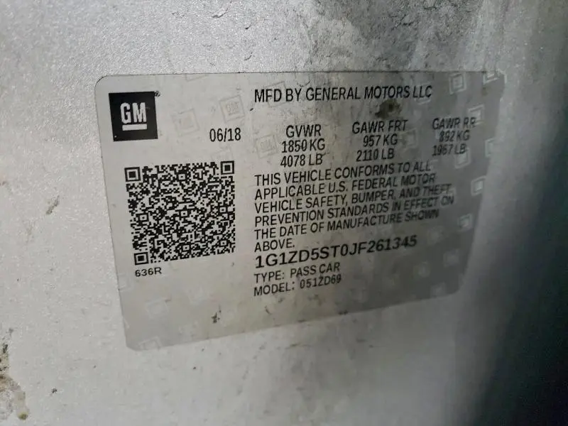 2018 CHEVROLET MALIBU LT  