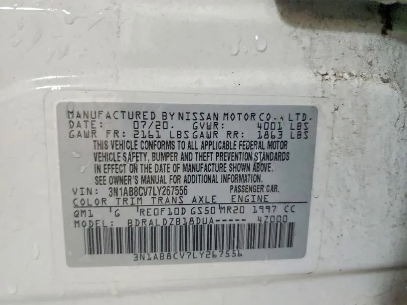 2020 NISSAN SENTRA SV  
