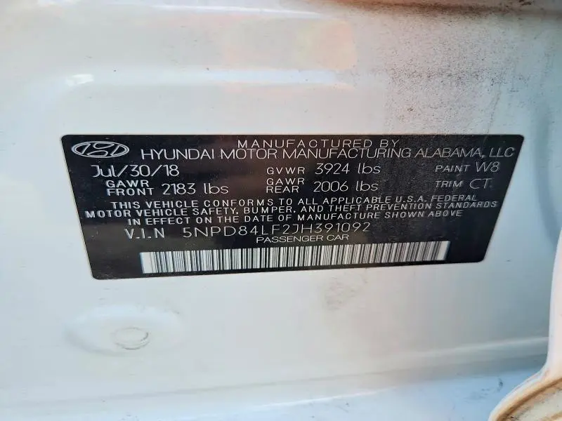 2018 HYUNDAI ELANTRA SEL  