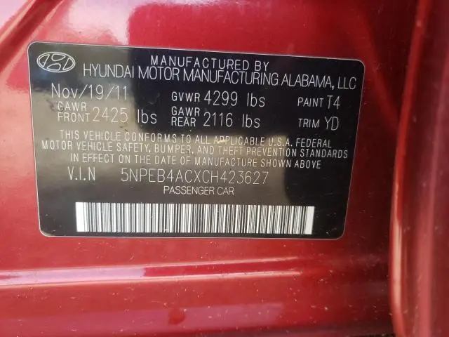 2012 HYUNDAI SONATA GLS  