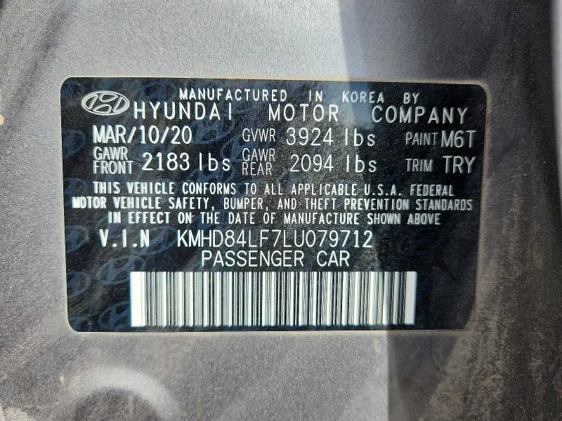 2020 HYUNDAI ELANTRA VALUE EDITION  