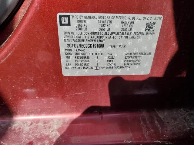 2016 GMC SIERRA K1500 SLT  