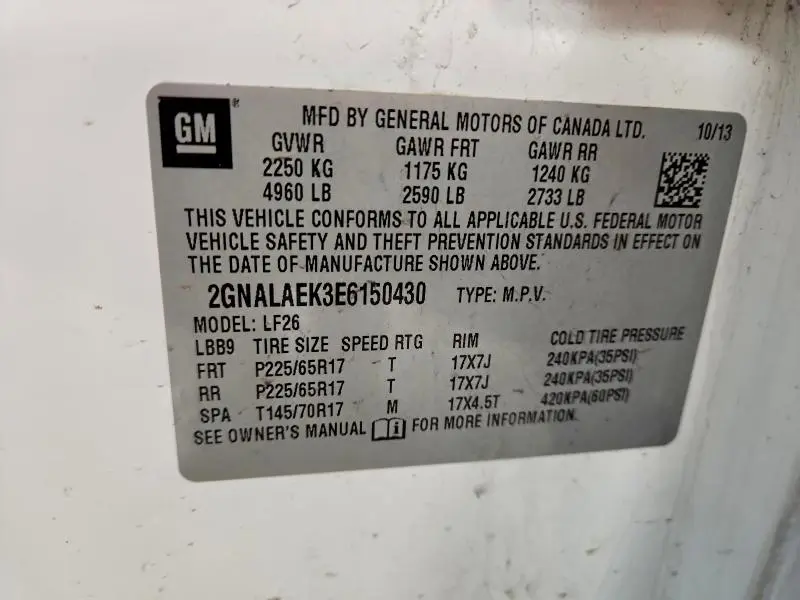 2014 CHEVROLET EQUINOX LS  