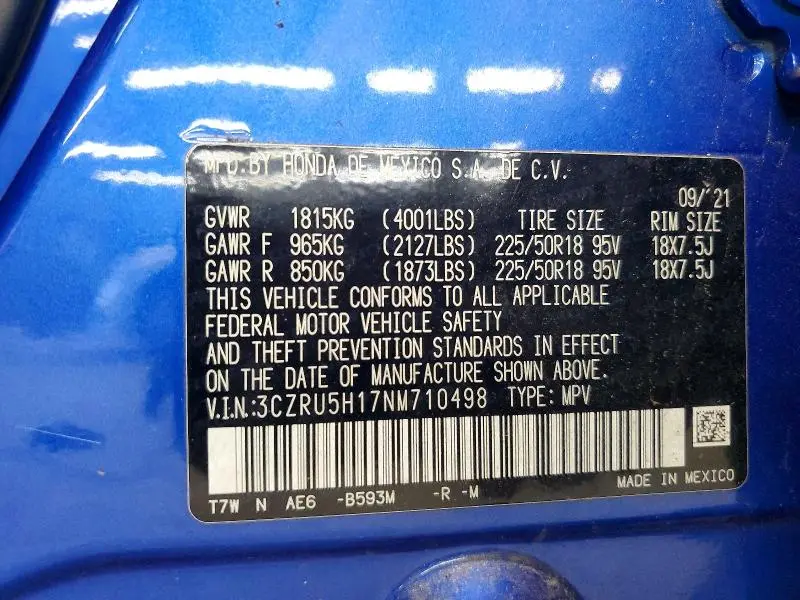 2022 HONDA HR-V SPORT  